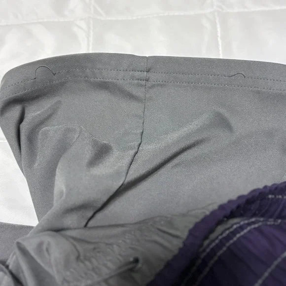 St John's Bay Active Womens Jogger Pants L Gray Purple Stripe Pockets Drawstring - Picture 9 of 9
